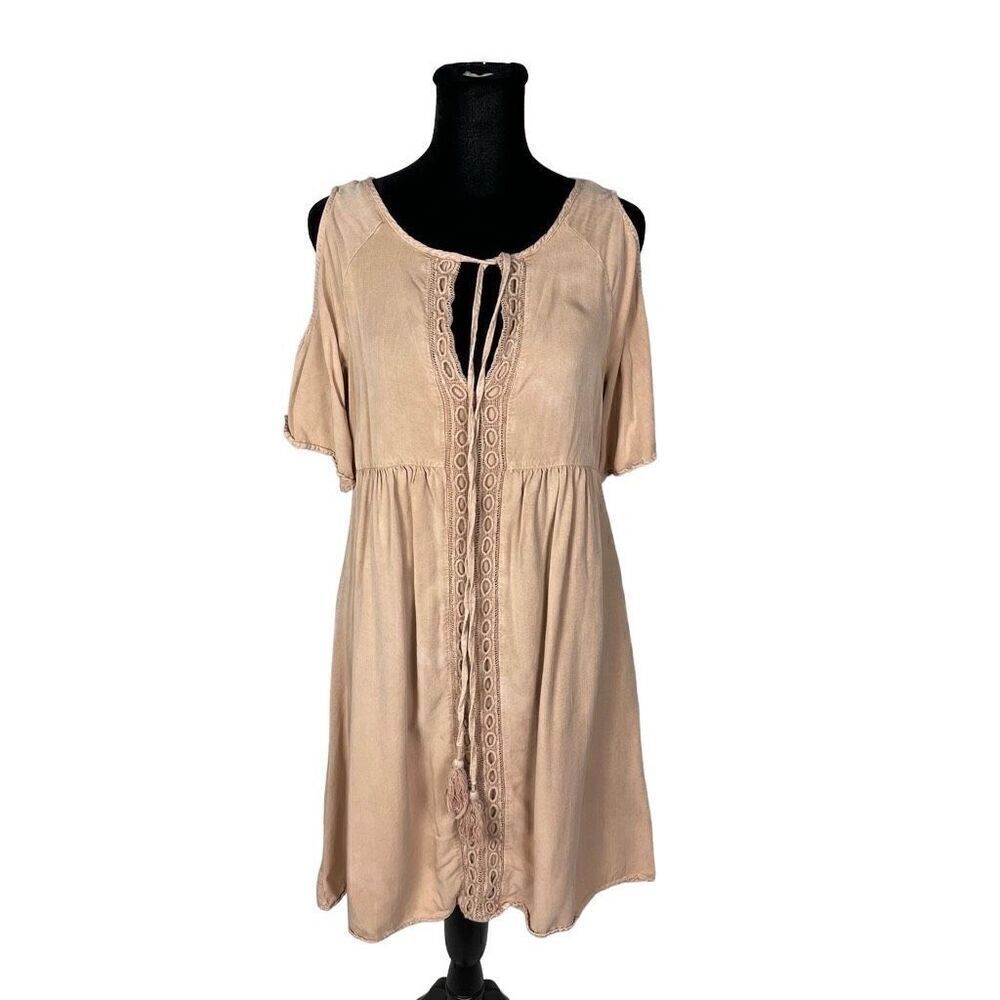 Anthropologie Paper Crane Mauve Cold Shoulder Mini Sundress - Women’s S